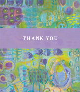 Purple Green Abstract Top Bat Mitzvah Thank You